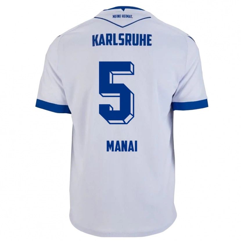 Danxen Damen Jassin Manai #5 Weiß Blau Auswärtstrikot Trikot 2025/26 T-Shirt Schweiz