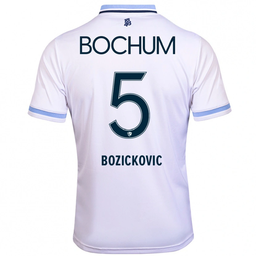 Danxen Damen Niko Bozickovic #5 Weiß Himmelblau Auswärtstrikot Trikot 2025/26 T-Shirt Schweiz