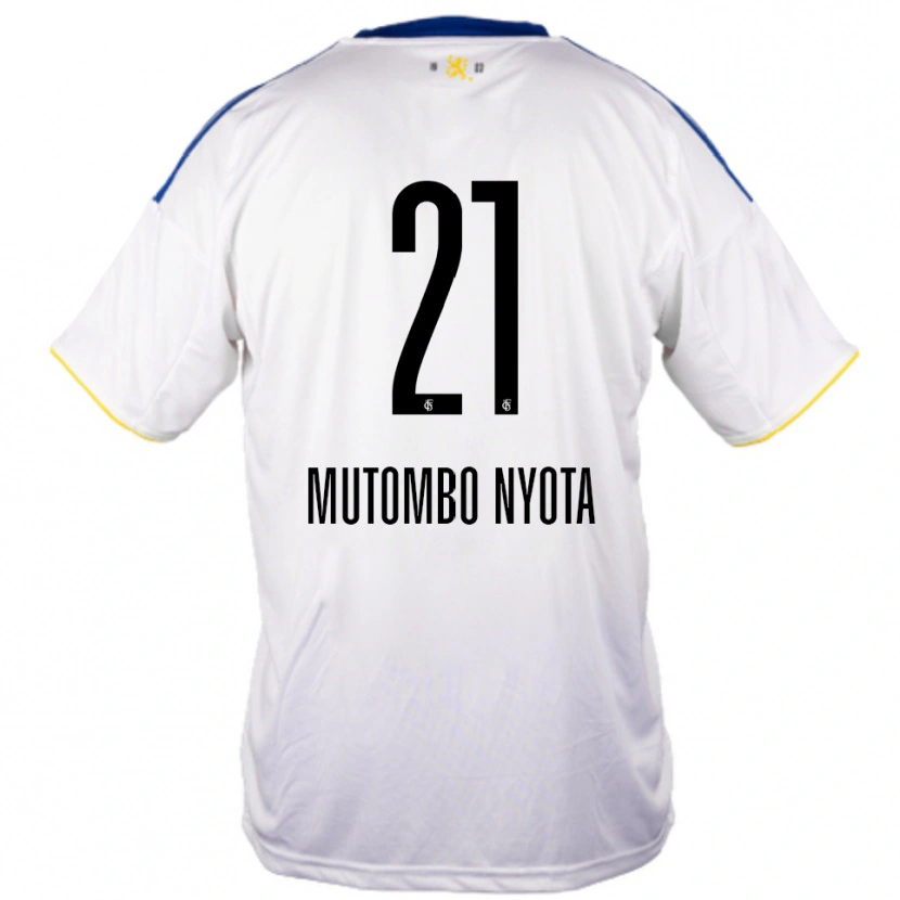Danxen Damen Jael Mutombo Nyota #21 Weiß Blau Gelb Auswärtstrikot Trikot 2025/26 T-Shirt Schweiz