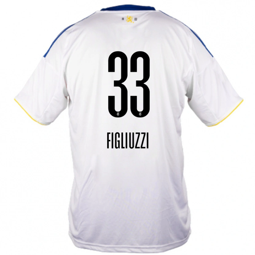 Danxen Damen Silvano Figliuzzi #33 Weiß Blau Gelb Auswärtstrikot Trikot 2025/26 T-Shirt Schweiz