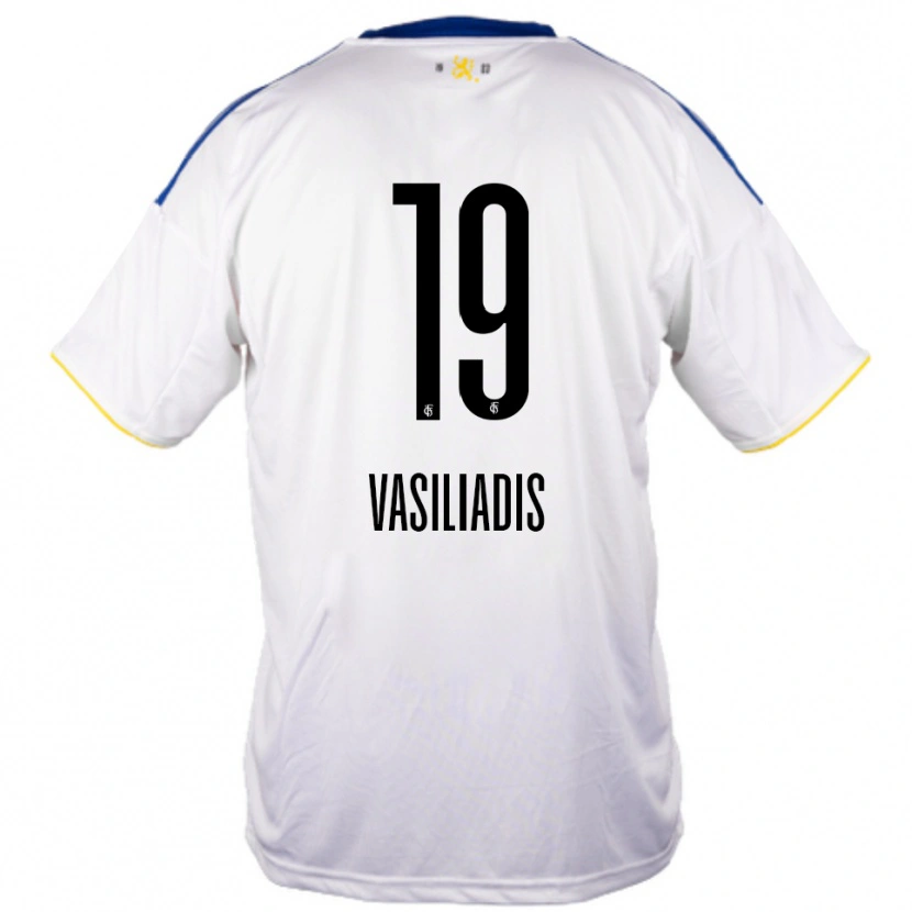 Danxen Damen Sebastian Vasiliadis #19 Weiß Blau Gelb Auswärtstrikot Trikot 2025/26 T-Shirt Schweiz