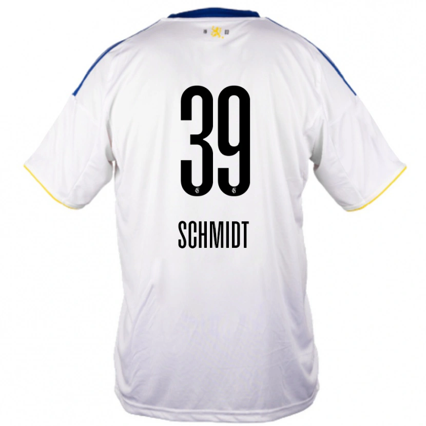 Danxen Damen Patrick Schmidt #39 Weiß Blau Gelb Auswärtstrikot Trikot 2025/26 T-Shirt Schweiz