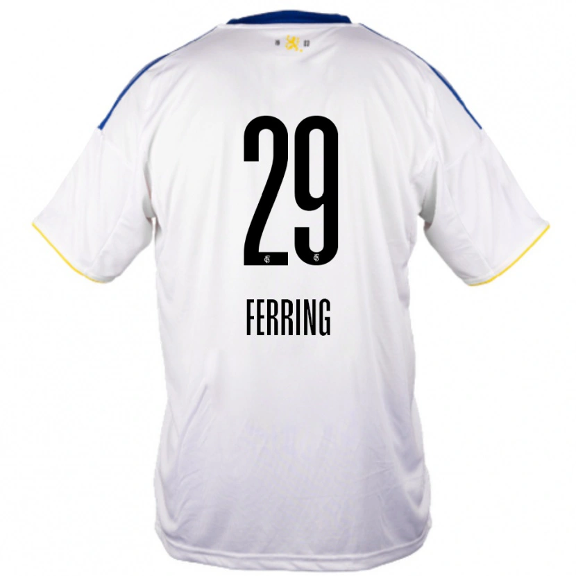 Danxen Damen Johannes Ferring #29 Weiß Blau Gelb Auswärtstrikot Trikot 2025/26 T-Shirt Schweiz