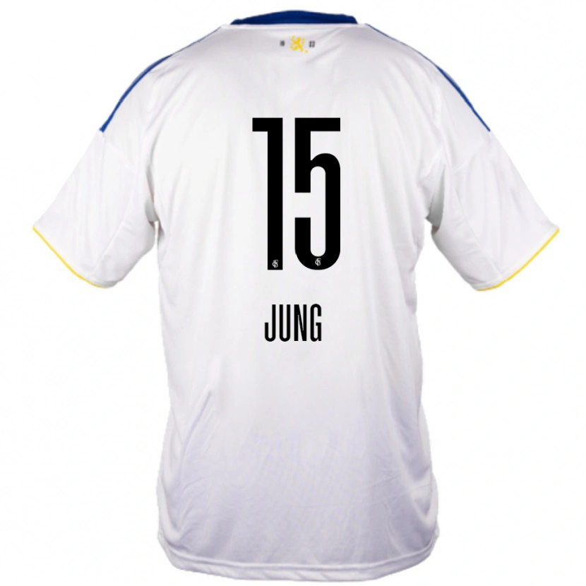 Danxen Damen Elias Jung #15 Weiß Blau Gelb Auswärtstrikot Trikot 2025/26 T-Shirt Schweiz