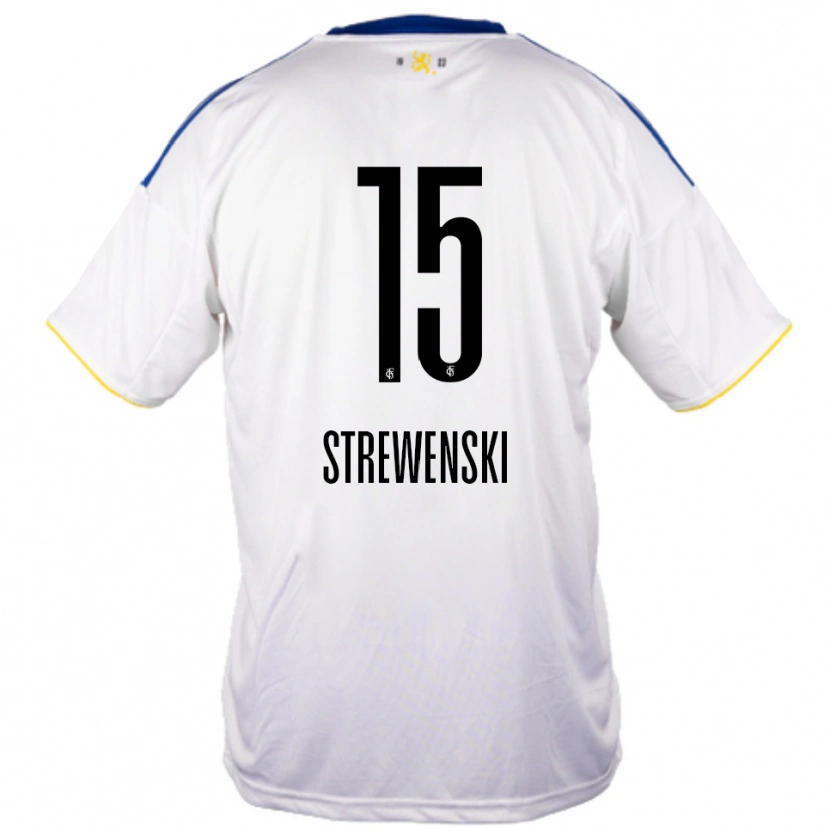 Danxen Damen Lukas Strewenski #15 Weiß Blau Gelb Auswärtstrikot Trikot 2025/26 T-Shirt Schweiz