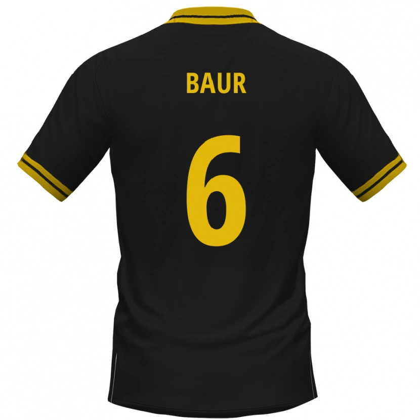 Danxen Damen Mauro Baur #6 Schwarz Gelb Auswärtstrikot Trikot 2025/26 T-Shirt Schweiz