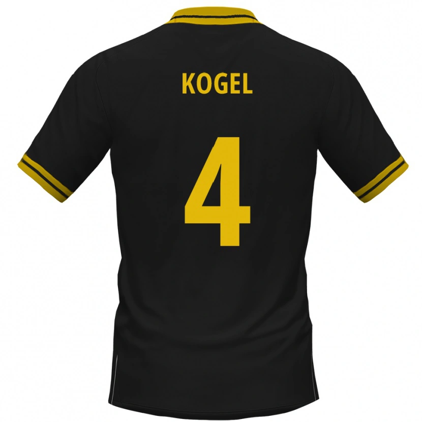 Danxen Damen Tobias Kogel #4 Schwarz Gelb Auswärtstrikot Trikot 2025/26 T-Shirt Schweiz