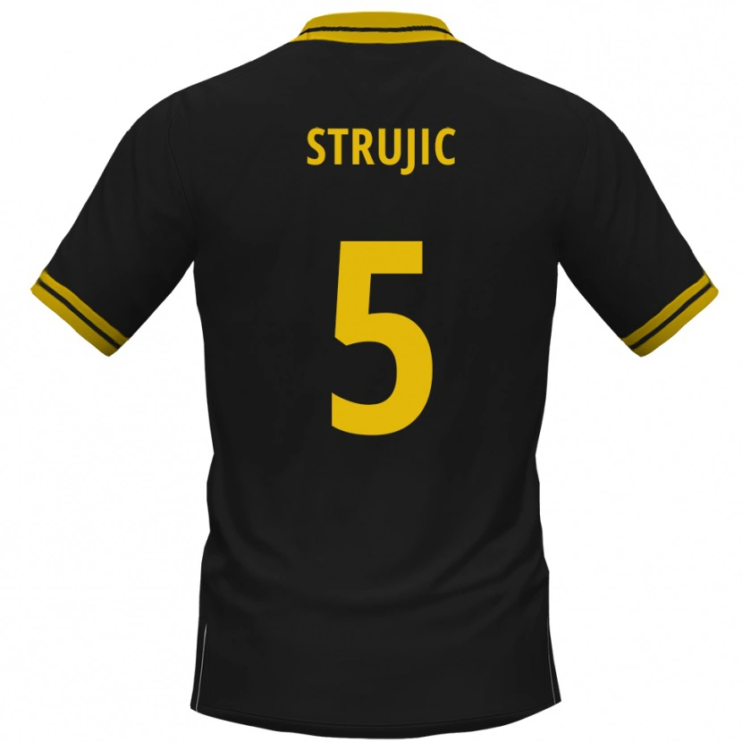 Danxen Damen Sasa Strujic #5 Schwarz Gelb Auswärtstrikot Trikot 2025/26 T-Shirt Schweiz