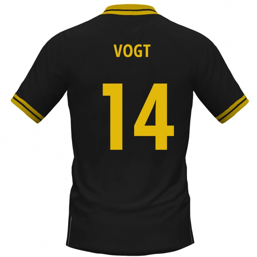 Danxen Damen Louis Vogt #14 Schwarz Gelb Auswärtstrikot Trikot 2025/26 T-Shirt Schweiz