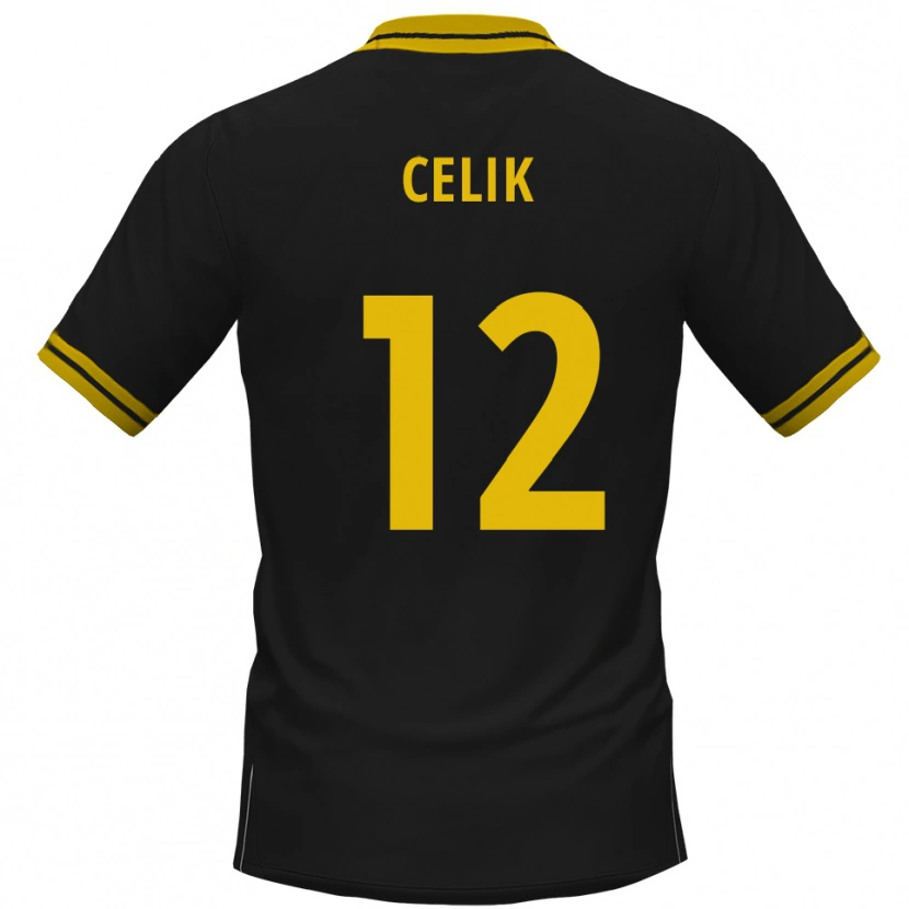 Danxen Damen Haci Celik #12 Schwarz Gelb Auswärtstrikot Trikot 2025/26 T-Shirt Schweiz