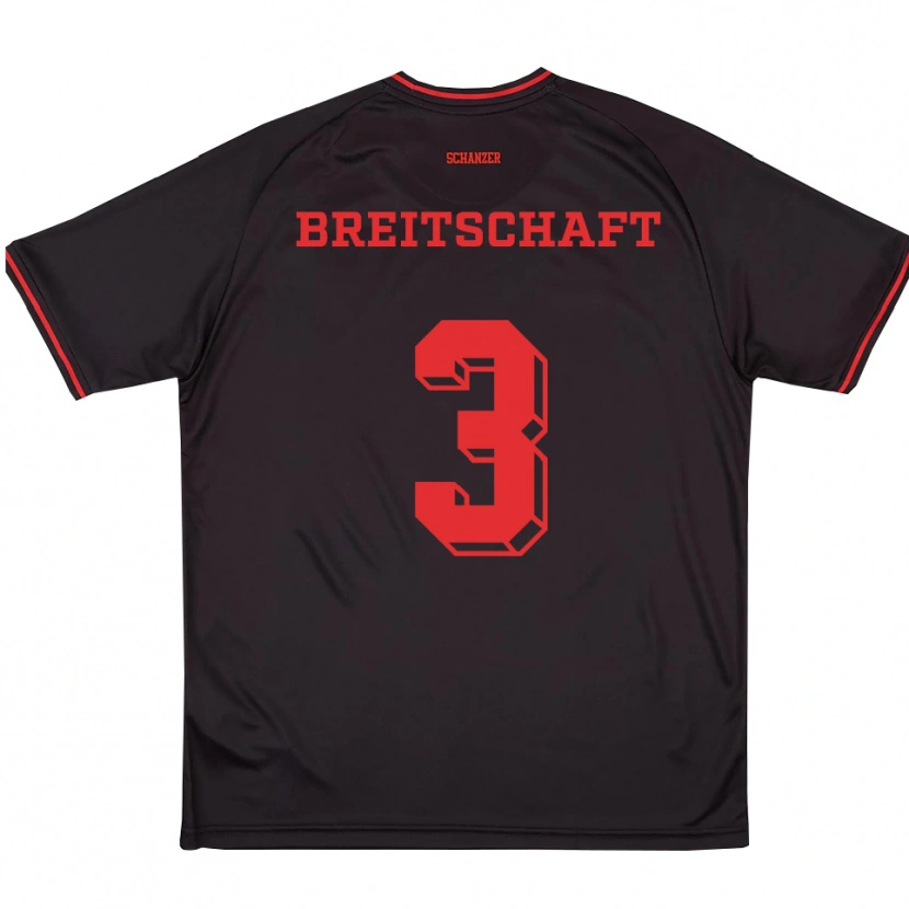 Danxen Damen Veit Breitschaft #3 Schwarz Rot Weiß Auswärtstrikot Trikot 2025/26 T-Shirt Schweiz