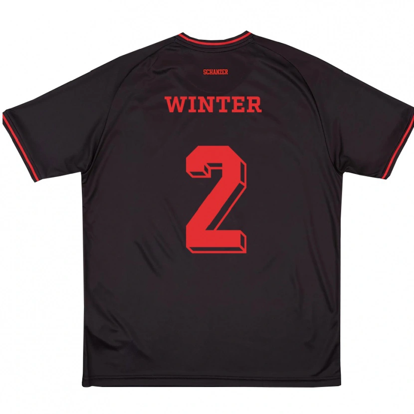 Danxen Damen Mara Winter #2 Schwarz Rot Weiß Auswärtstrikot Trikot 2025/26 T-Shirt Schweiz