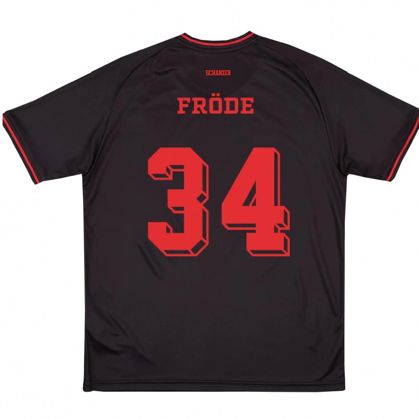 Danxen Damen Lukas Fröde #34 Schwarz Rot Weiß Auswärtstrikot Trikot 2025/26 T-Shirt Schweiz