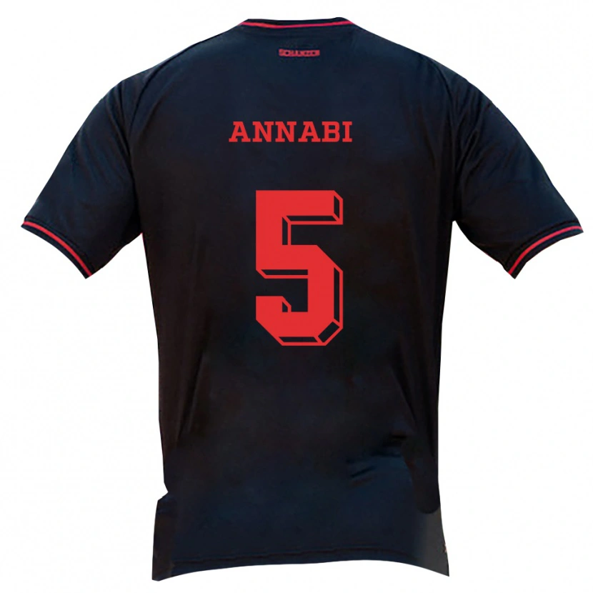 Danxen Damen Ilias Annabi #5 Schwarz Rot Weiß Auswärtstrikot Trikot 2025/26 T-Shirt Schweiz