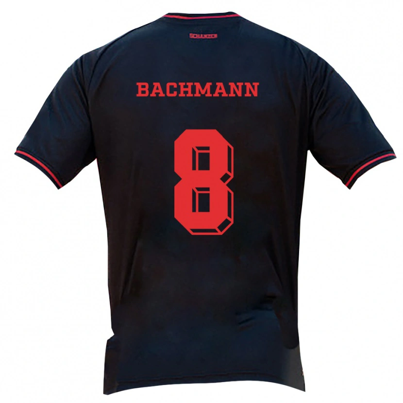 Danxen Damen Patrick Bachmann #8 Schwarz Rot Weiß Auswärtstrikot Trikot 2025/26 T-Shirt Schweiz