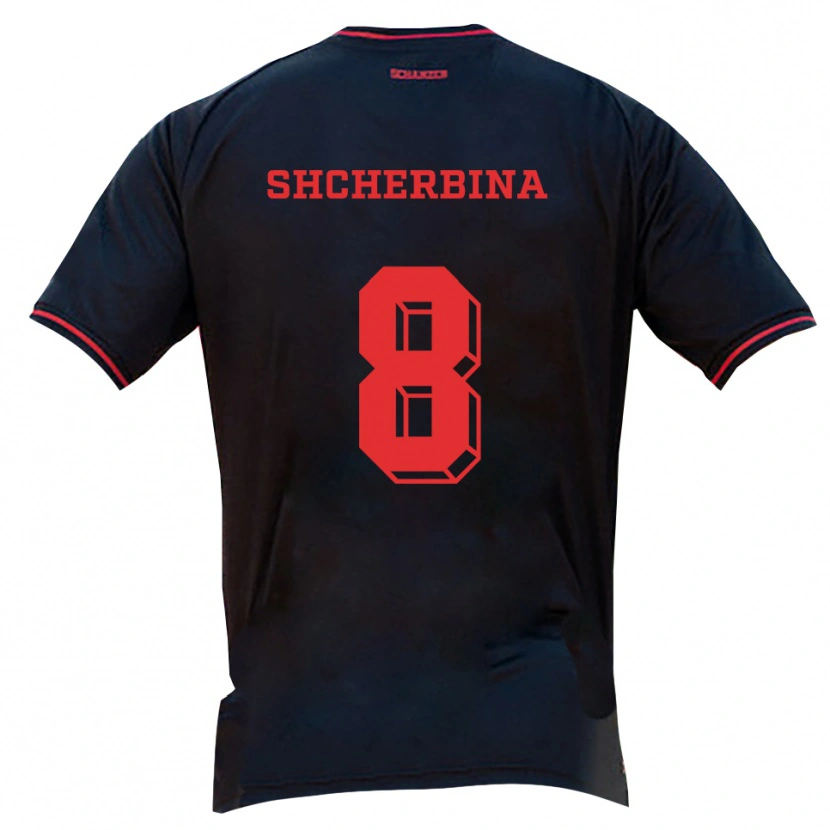 Danxen Damen Ivan Shcherbina #8 Schwarz Rot Weiß Auswärtstrikot Trikot 2025/26 T-Shirt Schweiz
