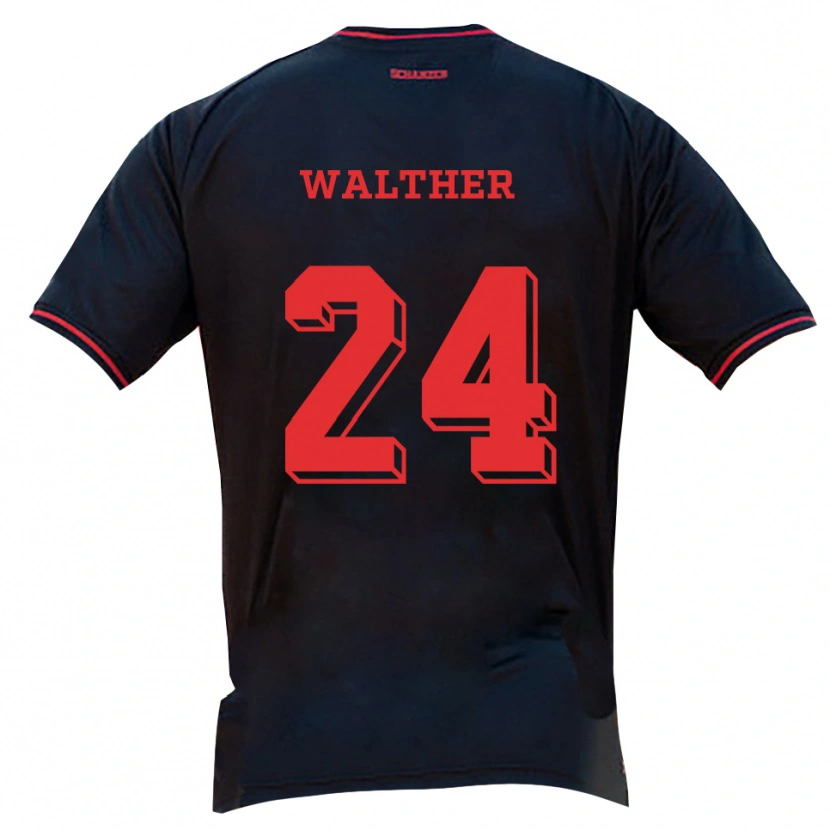 Danxen Damen Felix Walther #24 Schwarz Rot Weiß Auswärtstrikot Trikot 2025/26 T-Shirt Schweiz