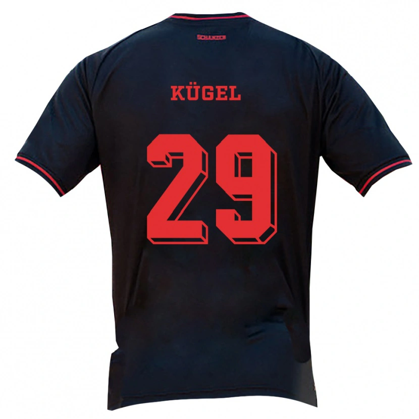 Danxen Damen Julian Kügel #29 Schwarz Rot Weiß Auswärtstrikot Trikot 2025/26 T-Shirt Schweiz