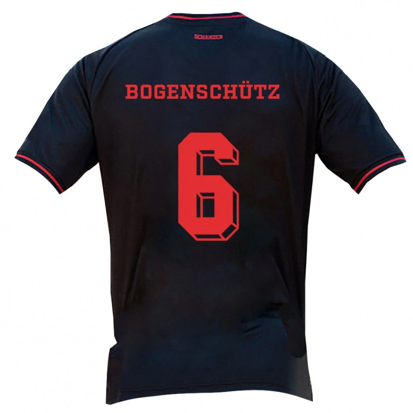 Danxen Damen Kerstin Bogenschütz #6 Schwarz Rot Weiß Auswärtstrikot Trikot 2025/26 T-Shirt Schweiz