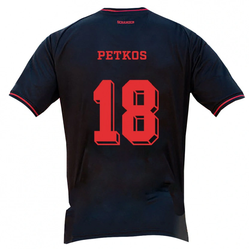 Danxen Damen Ioannis Petkos #18 Schwarz Rot Weiß Auswärtstrikot Trikot 2025/26 T-Shirt Schweiz