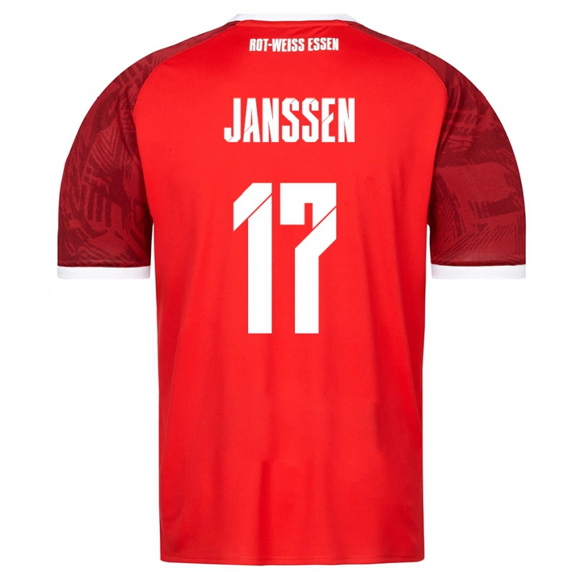 Danxen Damen Lenn Janssen #17 Rot Burgunder Weiß Auswärtstrikot Trikot 2025/26 T-Shirt Schweiz