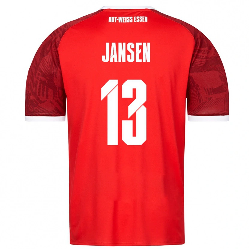 Danxen Damen Joshua Jansen #13 Rot Burgunder Weiß Auswärtstrikot Trikot 2025/26 T-Shirt Schweiz