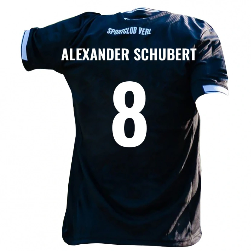 Danxen Damen Tristan Alexander Schubert #8 Schwarz Weiß Auswärtstrikot Trikot 2025/26 T-Shirt Schweiz