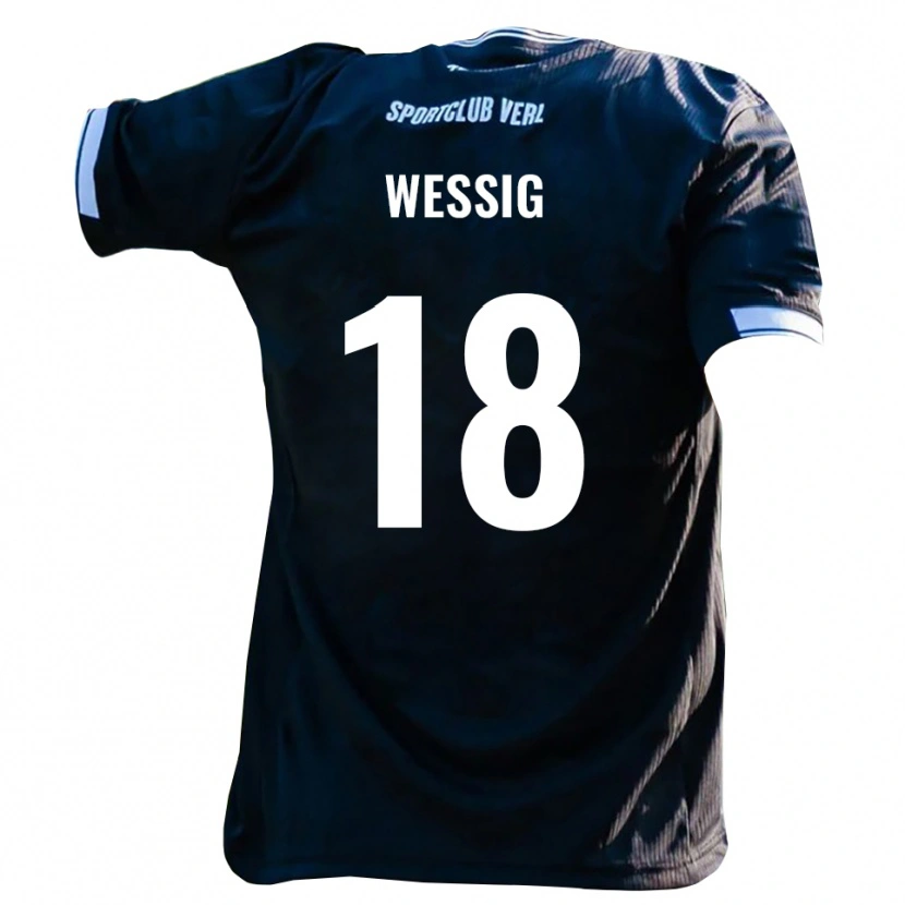 Danxen Damen Fabian Wessig #18 Schwarz Weiß Auswärtstrikot Trikot 2025/26 T-Shirt Schweiz