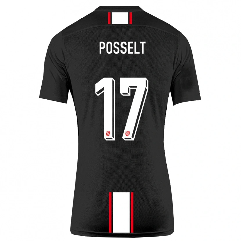 Danxen Damen John Posselt #17 Schwarz Weiß Auswärtstrikot Trikot 2025/26 T-Shirt Schweiz
