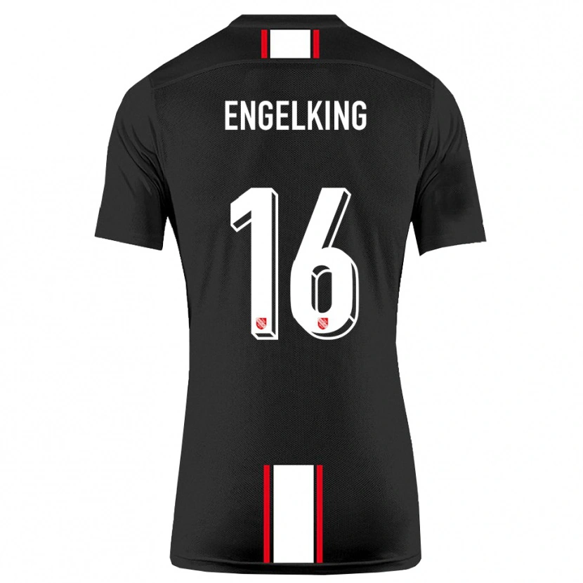 Danxen Damen Torben Engelking #16 Schwarz Weiß Auswärtstrikot Trikot 2025/26 T-Shirt Schweiz