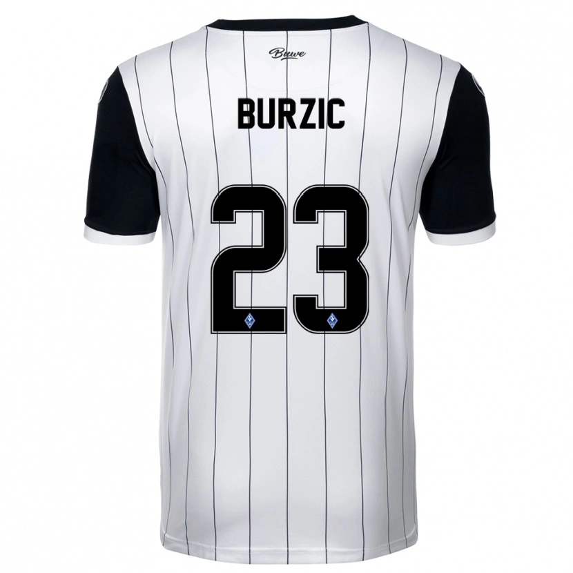 Danxen Damen Dino Burzic #23 Weiß Schwarz Auswärtstrikot Trikot 2025/26 T-Shirt Schweiz