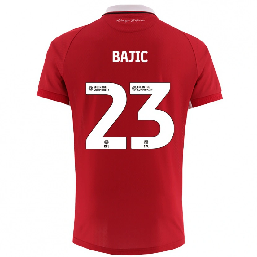 Danxen Kinder Stefan Bajic #23 Rot Weiß Heimtrikot Trikot 2025/26 T-Shirt Schweiz