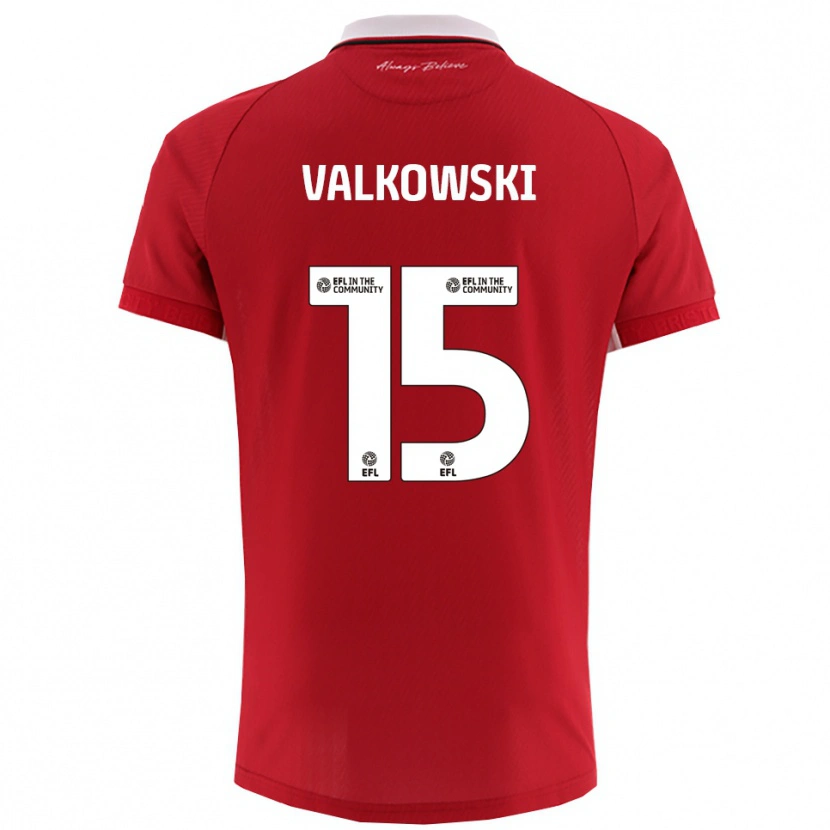 Danxen Kinder Pawel Valkowski #15 Rot Weiß Heimtrikot Trikot 2025/26 T-Shirt Schweiz