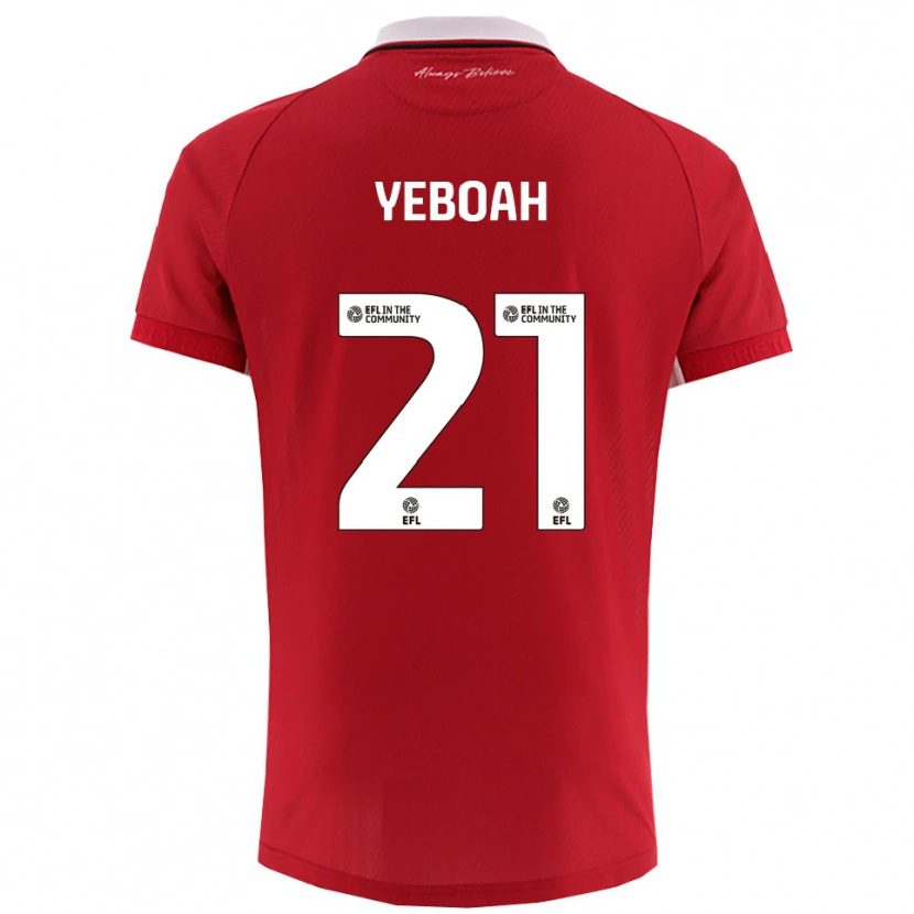 Danxen Kinder Ephraim Yeboah #21 Rot Weiß Heimtrikot Trikot 2025/26 T-Shirt Schweiz