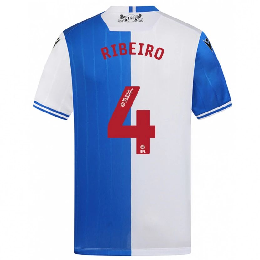 Danxen Kinder Yuri Ribeiro #4 Blau Weiß Heimtrikot Trikot 2025/26 T-Shirt Schweiz