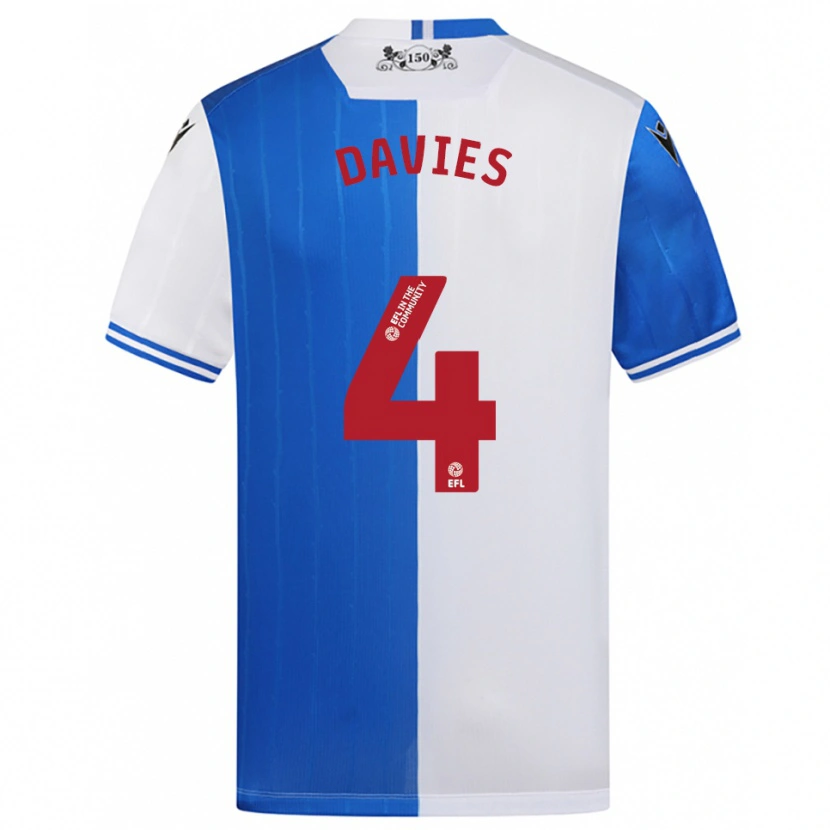 Danxen Kinder Max Davies #4 Blau Weiß Heimtrikot Trikot 2025/26 T-Shirt Schweiz