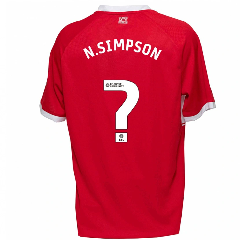Danxen Kinder Nathan Simpson #0 Rot Weiß Heimtrikot Trikot 2025/26 T-Shirt Schweiz