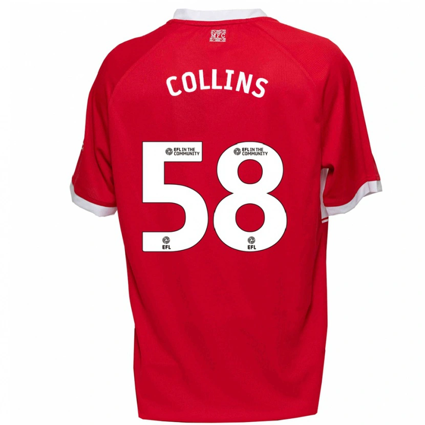 Danxen Kinder Sam Collins #58 Rot Weiß Heimtrikot Trikot 2025/26 T-Shirt Schweiz