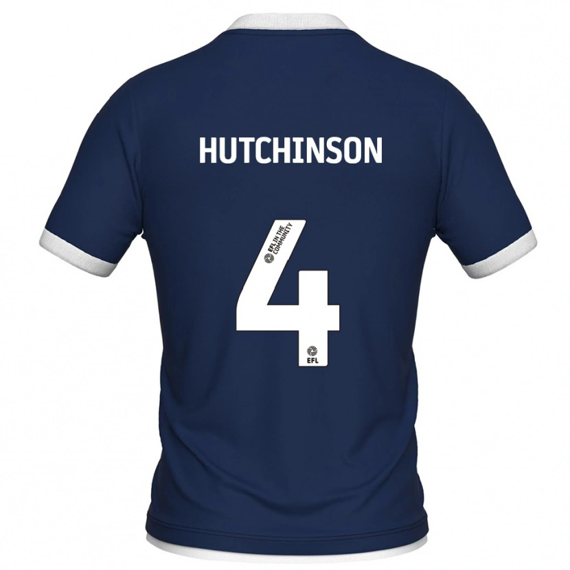 Danxen Kinder Shaun Hutchinson #4 Marine Weiß Heimtrikot Trikot 2025/26 T-Shirt Schweiz