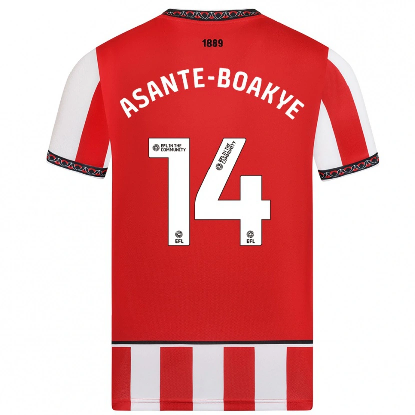 Danxen Kinder Max Asante-Boakye #14 Rot Weiß Heimtrikot Trikot 2025/26 T-Shirt Schweiz