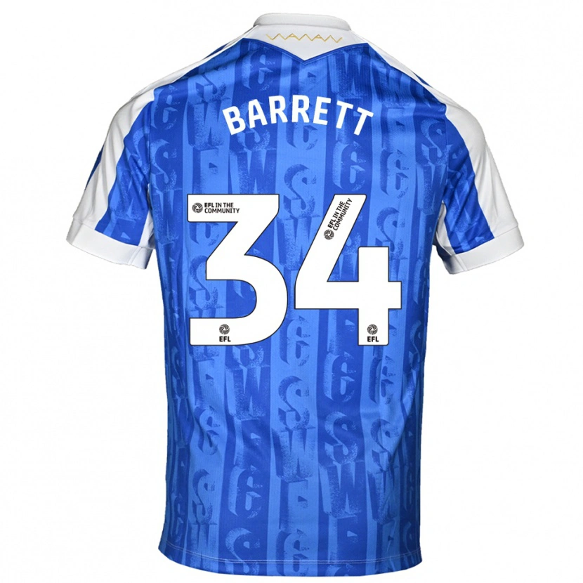 Danxen Kinder Killian Barrett #34 Blau Weiß Heimtrikot Trikot 2025/26 T-Shirt Schweiz