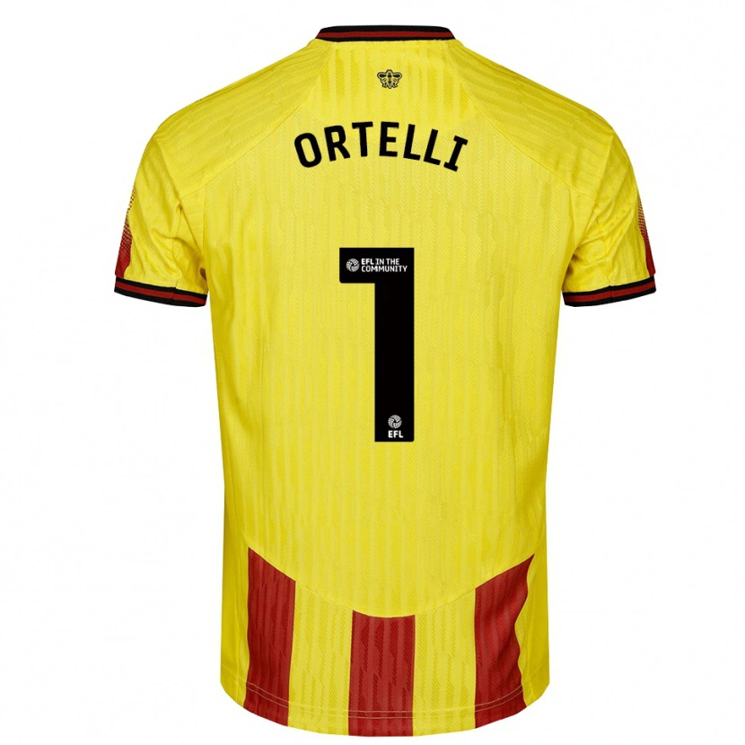 Danxen Kinder Gabriel Ortelli #1 Gelb Rot Heimtrikot Trikot 2025/26 T-Shirt Schweiz