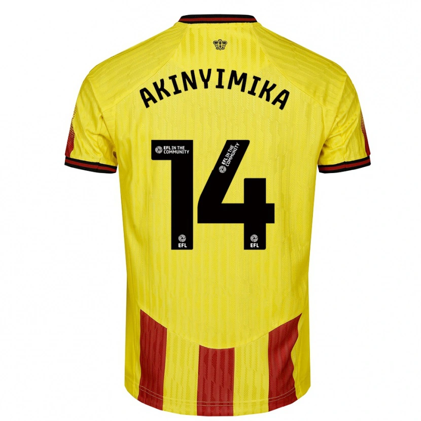 Danxen Kinder Tobi Akinyimika #14 Gelb Rot Heimtrikot Trikot 2025/26 T-Shirt Schweiz