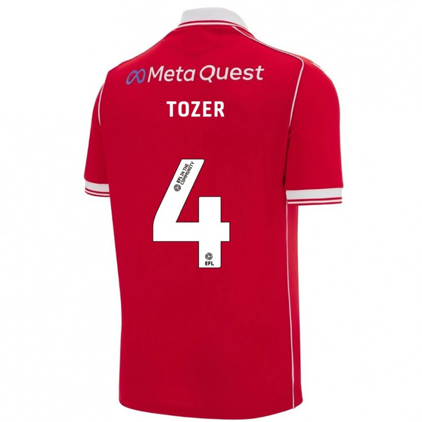 Danxen Kinder Ben Tozer #4 Rot Weiß Heimtrikot Trikot 2025/26 T-Shirt Schweiz