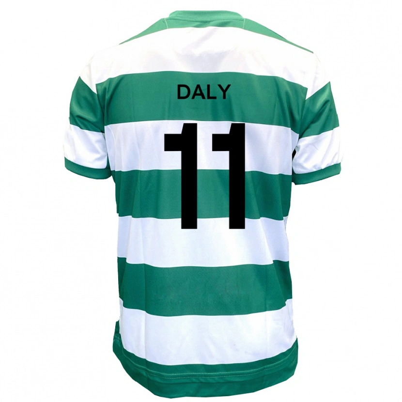 Danxen Kinder James Daly #11 Grün Weiß Heimtrikot Trikot 2025/26 T-Shirt Schweiz