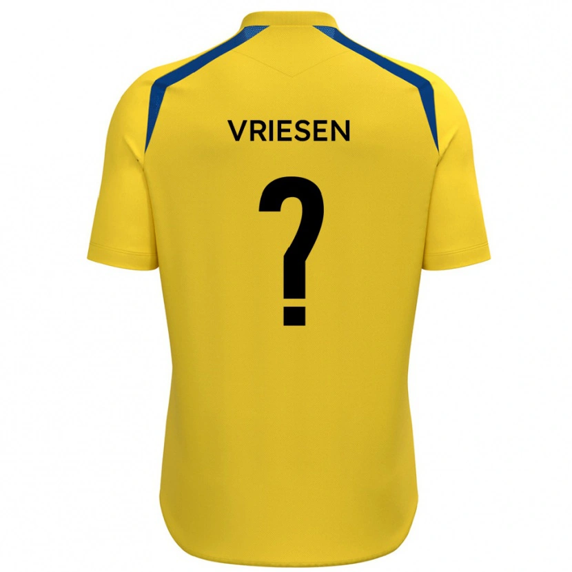Danxen Kinder Fabian Vriesen #0 Gelb Blau Heimtrikot Trikot 2025/26 T-Shirt Schweiz