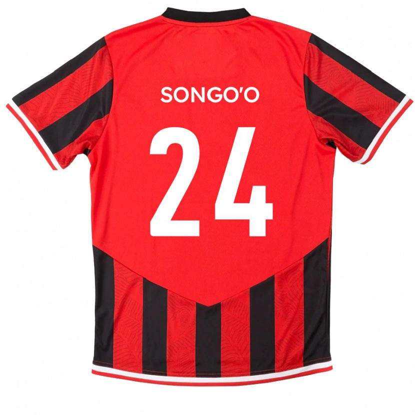 Danxen Kinder Yann Songo'o #24 Rot Schwarz Heimtrikot Trikot 2025/26 T-Shirt Schweiz