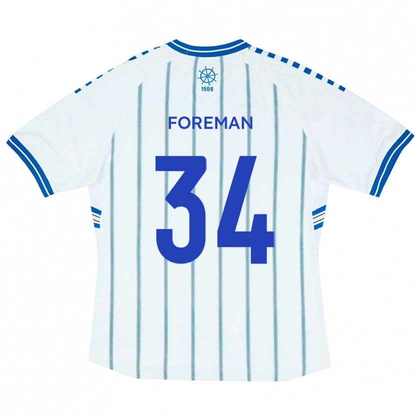 Danxen Kinder Kian Foreman #34 Weiß Blau Heimtrikot Trikot 2025/26 T-Shirt Schweiz