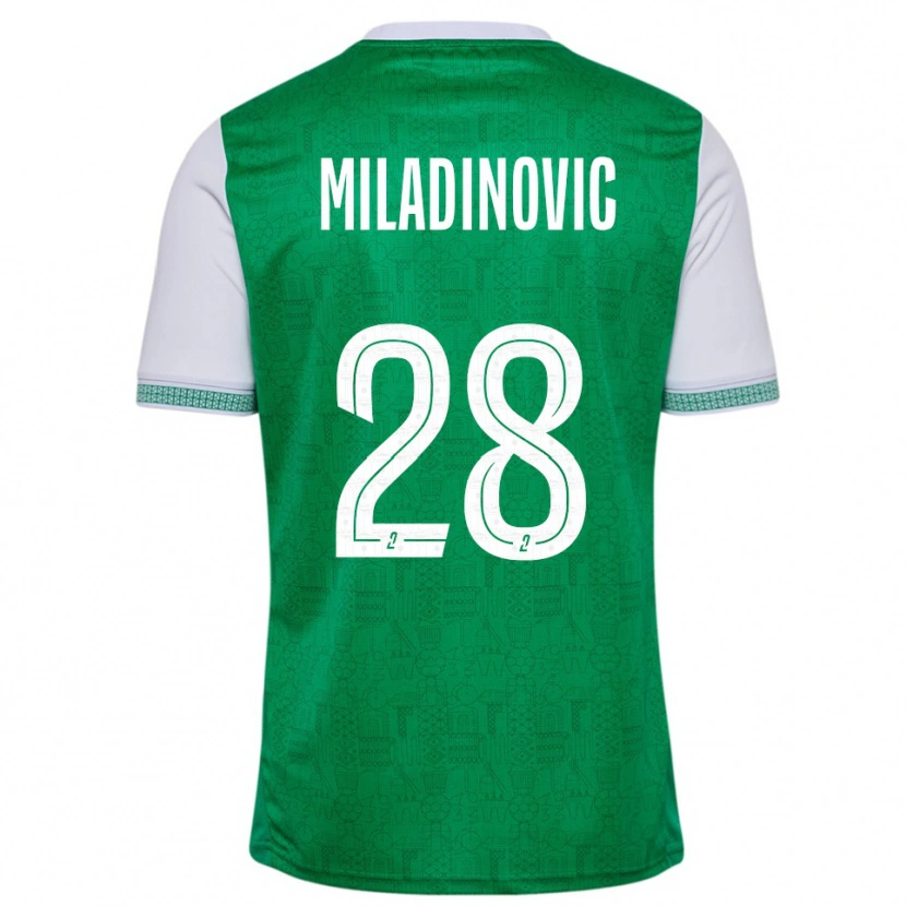 Danxen Kinder Igor Miladinovic #28 Grün Weiß Heimtrikot Trikot 2025/26 T-Shirt Schweiz