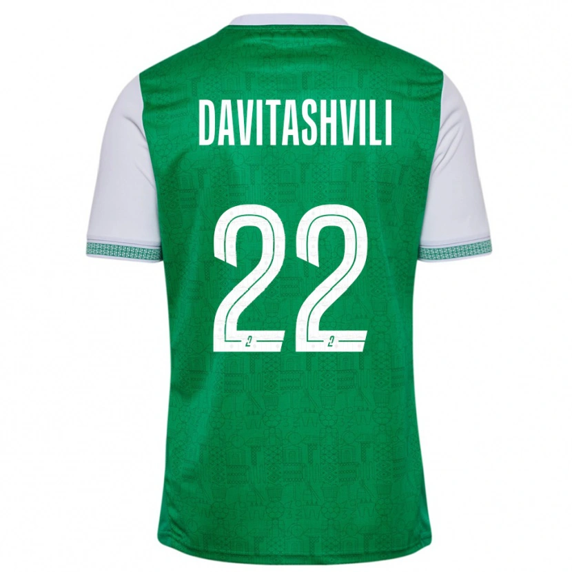 Danxen Kinder Zuriko Davitashvili #22 Grün Weiß Heimtrikot Trikot 2025/26 T-Shirt Schweiz